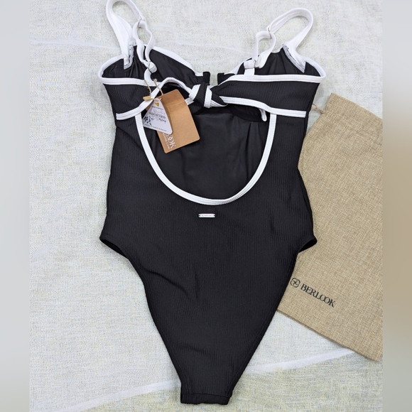 BNWT / Berlook / XS/ Small / Medium / Large Contrast Trim Knotted One-Piece - Picture 4 of 5